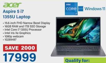 Incredible Connection acer Aspire 5 i7 1355U Laptop offer