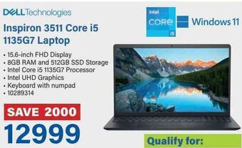 Incredible Connection DELL Technologies Inspiron 3511 Core i5 1135G7 Laptop offer