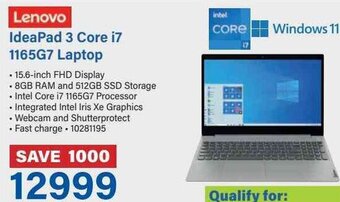 Incredible Connection Lenovo IdeaPad 3 Core i7 1165G7 Laptop offer
