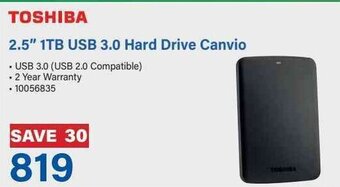 Incredible Connection TOSHIBA 2.5" 1TB USB 3.0 Hard Drive Canvio offer