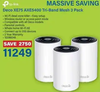 Incredible Connection Deco XE75 AXE5400 Tri-Band Mesh 3 Pack offer