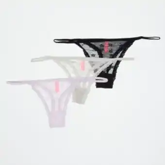 Zando Kangol 3pk daisy mesh, mf & all-over lace thong mix & match offer