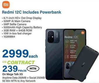 Incredible Connection Redmi 12C Includes Powerbank offer