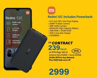 Incredible Connection Redmi 12C Includes Powerbank offer