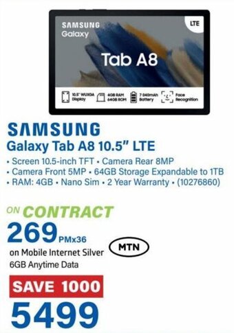 Incredible Connection SAMSUNG Galaxy Tab A8 10.5" LTE offer