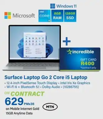 Incredible Connection Surface Laptop Go 2 Core i5 Laptop offer