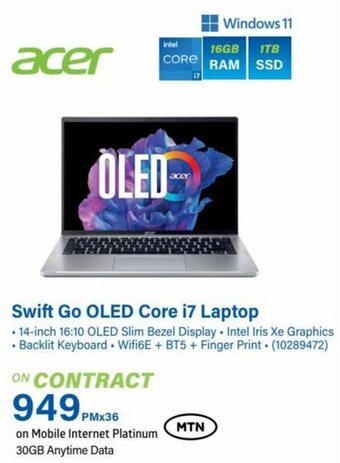 Incredible Connection Swift Go OLED Core i7 Laptop offer