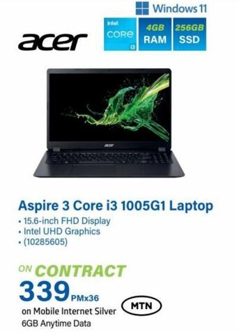 Incredible Connection Aspire 3 Core i3 1005G1 Laptop offer