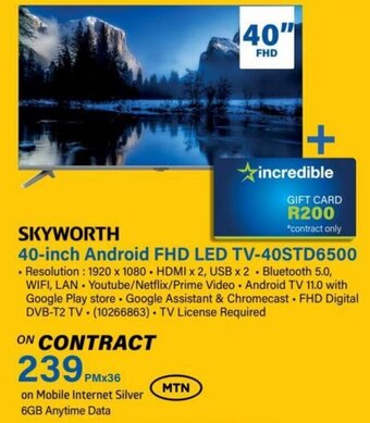 SKYWORTH 40-inch Android FHD LED TV-40STD6500