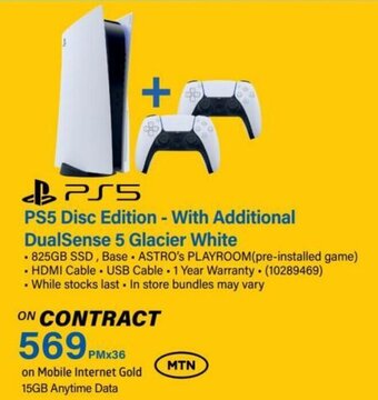 Incredible Connection PS5 Disc Edition - With Additional DualSense 5 Glacier White offer
