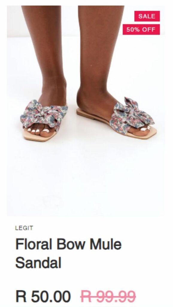 Floral bow mule sandal offer at LEGiT