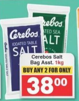 Frontline Cerebos Salt Bag Asst. 1kg offer