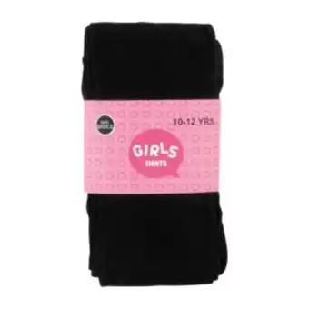 Shoprite Bare basics plain black girls tights 10 - 12 years offer