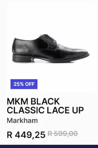 Markham Mkm black classic lace up offer