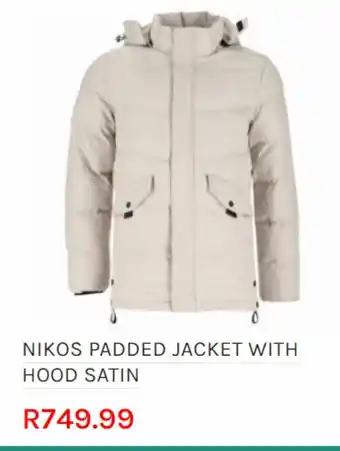 Skipper Bar Nikos padded jacket with hood satin offer