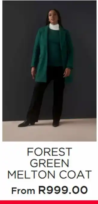 Miladys Forest green melton coat offer