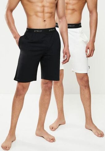 2 pack lounge shorts - black & ecru