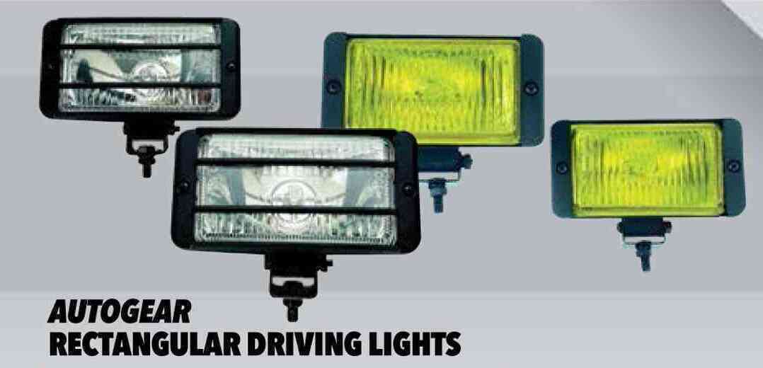 Autogear rectangular driving lights 145 x 75mm fog lights yellow l052