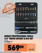 Midas Midas professional tools 1/4: drive socket & bit set sk37m offer