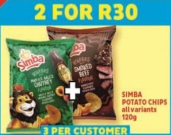 SIMBA POTATO CHIPS all variants 120g