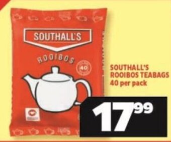 Usave SOUTHALL'S ROOIBOS TEABAGS 40 per pack offer