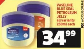 Usave VASELINE BLUE SEAL PETROLEUM JELLY all variants 250ml each offer