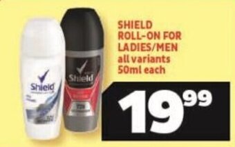 Usave SHIELD ROLL-ON FOR LADIES/MEN all variants 50ml each offer