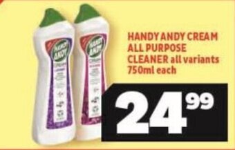 Usave HANDY ANDY CREAM ALL PURPOSE CLEANER all variants 750ml each offer