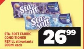 Usave STA-SOFT FABRIC CONDITIONER REFILL all variants 500ml each offer