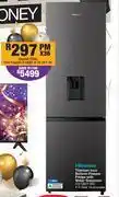 OK Furniture Hisense 263l titanium inox bottom freezer fridge with water dispenser h370bit-wd offer