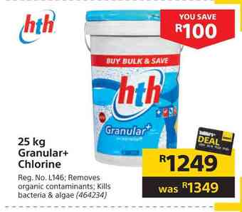 Builders Warehouse Hth 25kg granular+ chlorine offer