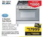 Builders Warehouse Elba 5 burner gas stove offer