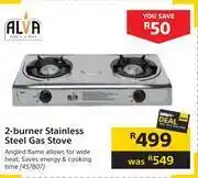 Builders Warehouse Alva 2 burner stainless steel gas stove offer