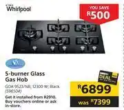 Builders Warehouse Whirlpool 5 burner glass gas hob offer
