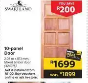 Builders Warehouse Swartland 10 panel door-2032m x 813mm offer