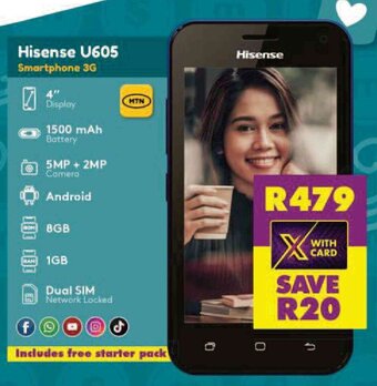 Shoprite Hisense U605 Smartphone 3G offer