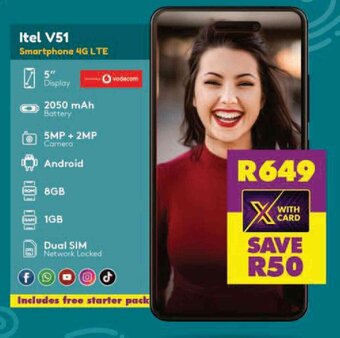 Shoprite Itel V51 Smartphone 4G LTE offer