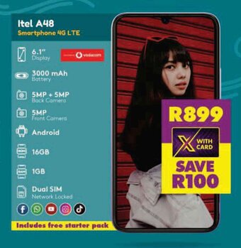 Shoprite Itel A48 Smartphone 4G LTE offer