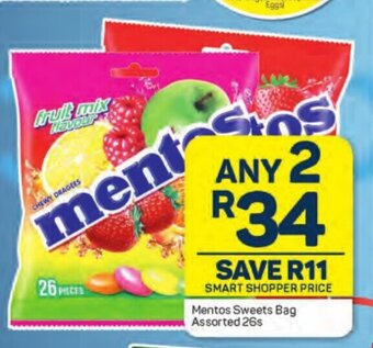 Pick n Pay Mentos Sweets Bag Assorted 26s offer