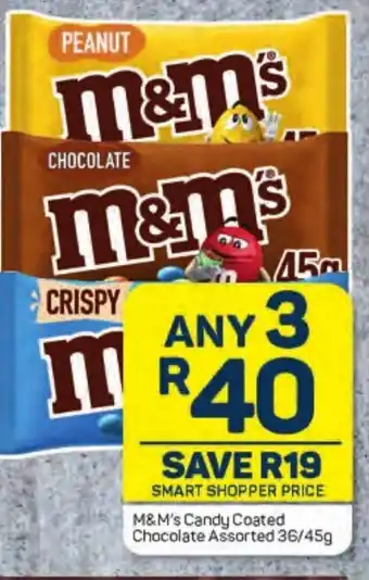 Pick n Pay M&M's Candy Coated Chocolate Assorted 36/45g offer
