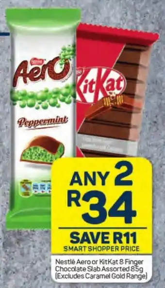 Pick n Pay Nestlé Aero or KitKat 8 Finger Chocolate Slab Assorted 85g (Excludes Caramel Gold Range) offer