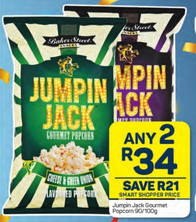 Jumpin Jack Gourmet Popcorn 90/100g offer at Pick n Pay