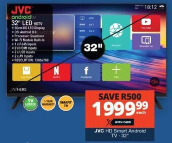 Checkers JVC HD Smart Android TV 32" offer