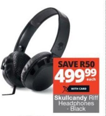 Checkers Skullcandy Riff Headphones - Black offer