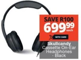 Checkers Skullcandy Cassette On-Ear Headphones - Black offer