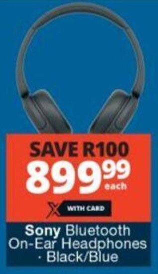 Checkers Sony Bluetooth On-Ear Headphones · Black/Blue offer