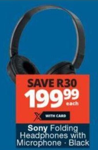 Sony Folding Headphones with Microphone Black