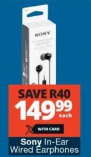 Checkers Sony In-Ear Wired Earphones offer