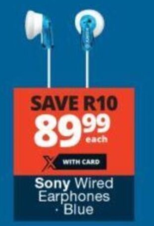 Checkers Sony Wired Earphones Blue offer