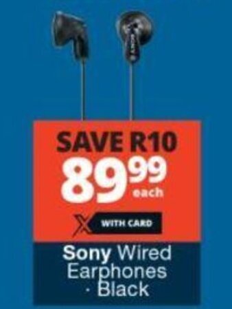Checkers Sony Wired Earphones Black offer